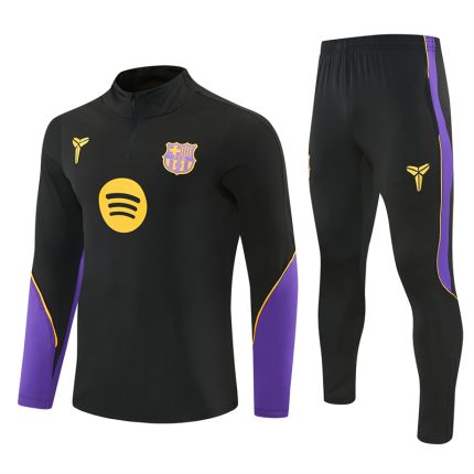 26/27 Barcelona Black Half-Pull Kids Tracksuit